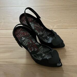 Vivienne Westwood x Melissa Black Heart-Adorned Women's Shoes